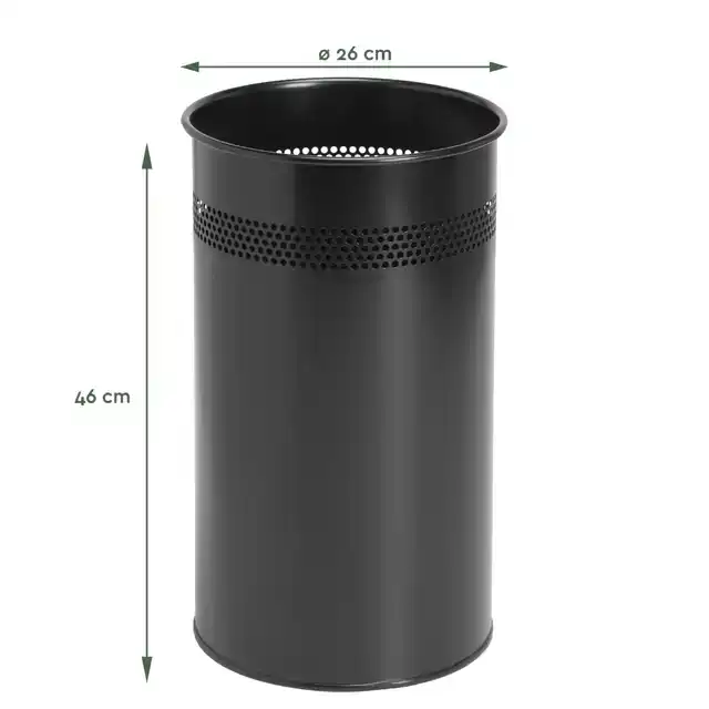 PAPIERBAK BRASQ 21 LITER RVS ZWART