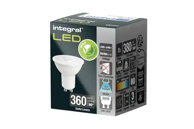 LEDLAMP INTEGRAL GU10 6500K KOEL WIT 2W