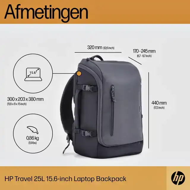 LAPTOP RUGZAK HP TRAVEL 25 LITER 15.6