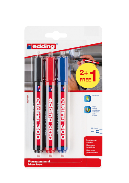 VILTSTIFT EDDING 300 ROND 1.5-3MM 2+1