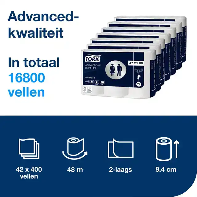 TOILETPAPIER TORK T4 ADVANCED 2LAAGS