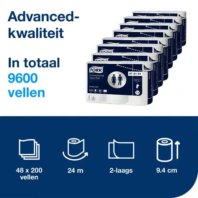 TOILETPAPIER TORK T4 ADVANCED 2LAAGS
