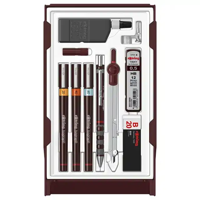 TEKENSET ROTRING ISOGRAPH 7-DELIG