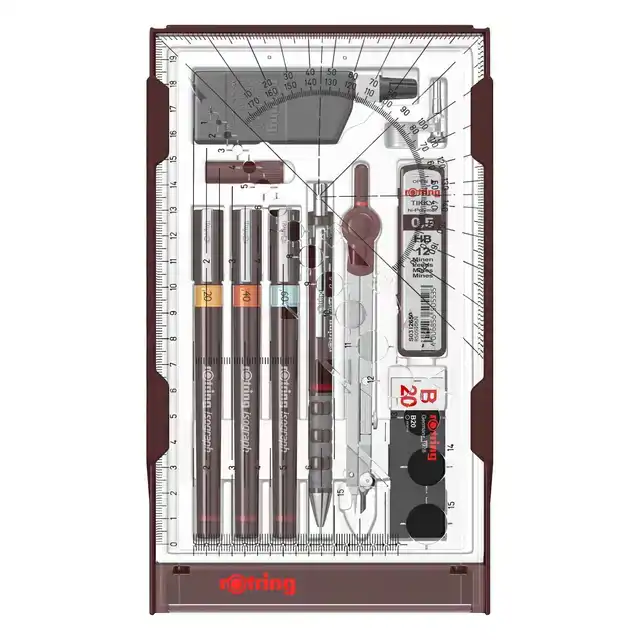 TEKENSET ROTRING ISOGRAPH 7-DELIG