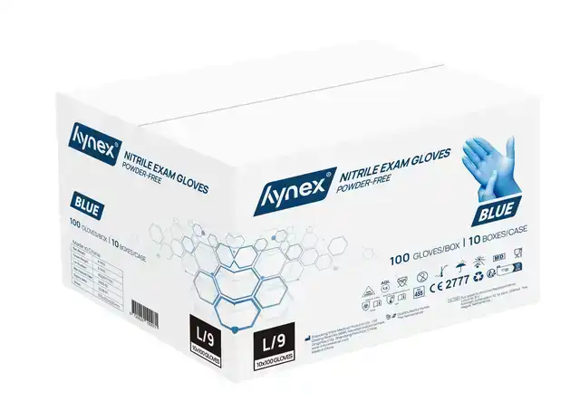 HANDSCHOEN HYNEX L NITRIL 100ST BLAUW