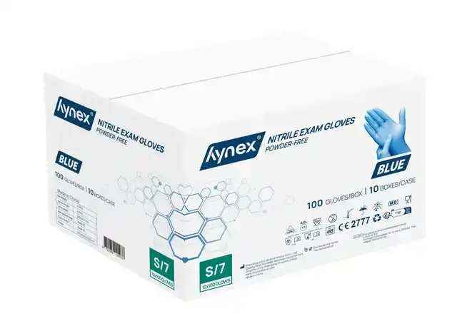 HANDSCHOEN HYNEX S NITRIL 100ST BLAUW