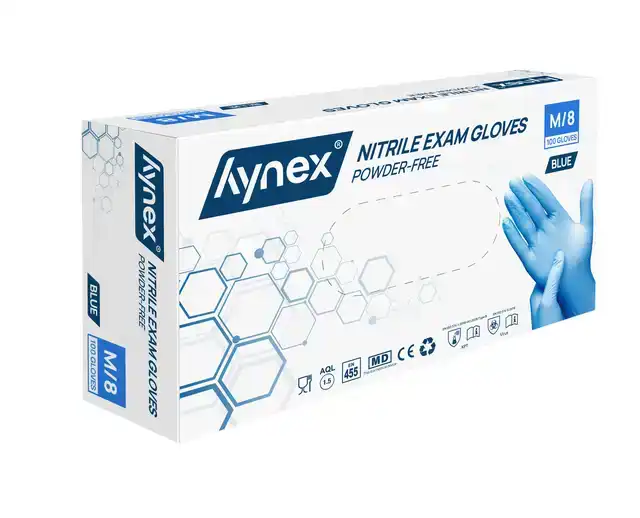 HANDSCHOEN HYNEX M NITRIL 100ST BLAUW