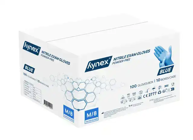 HANDSCHOEN HYNEX M NITRIL 100ST BLAUW