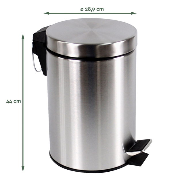 AFVALBAK BRASQ PEDAALEMMER 20 LITER RVS