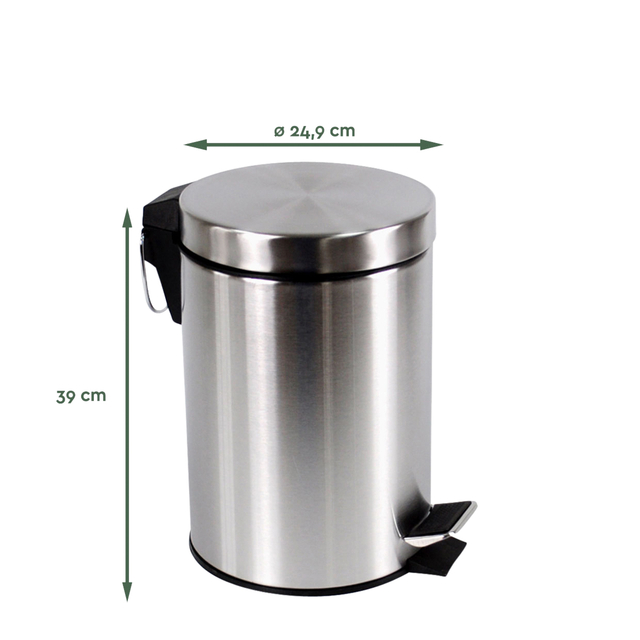 PEDAALEMMER BRASQ 12 LITER RVS