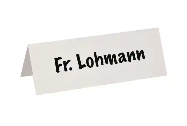 TAFELNAAMBORD KARTON MAUL 21X7.5CM WIT
