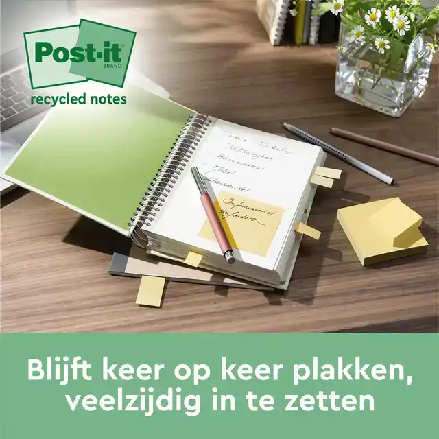 MEMOBLOK 3M POST-IT 654 76X76MM RECYCLE