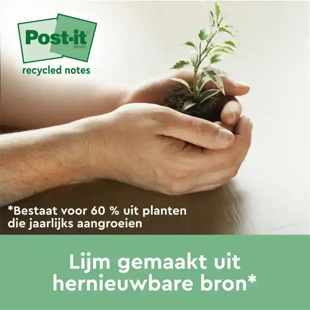 MEMOBLOK 3M POST-IT 654 76X76MM RECYCLE