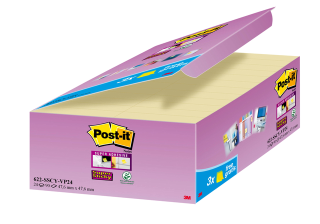 MEMOBLOK 3M POST-IT 622 SS 47.6X47.6MM