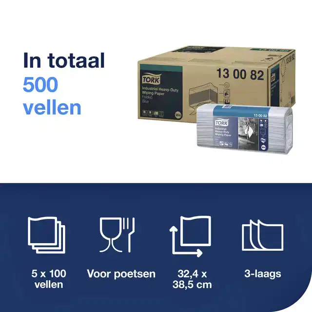 REINIGINGSDOEK TORK W4 GEVOUWEN BLAUW