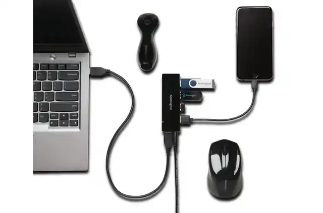 HUB KENSINGTON USB 3.0 4-POORTEN MET