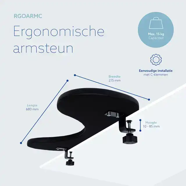 ARMSTEUN R-GO ERGONOMISCH ZWART