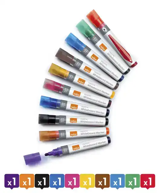 WHITEBOARDMARKER NOBO LIQUID ROND ASS