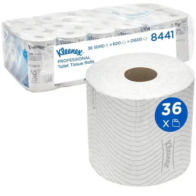 TOILETPAPIER KLEENEX 2LAAGS 600 VEL WIT