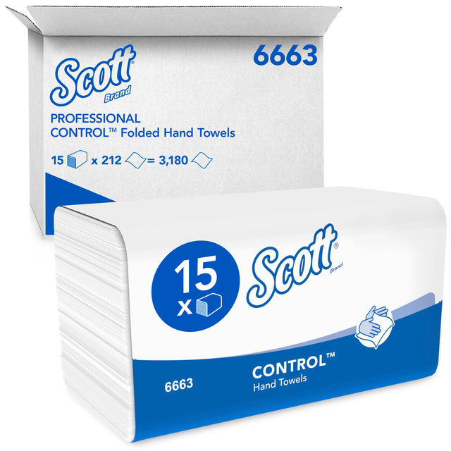 HANDDOEK SCOTT CONTROL 1LAAGS 215X315MM