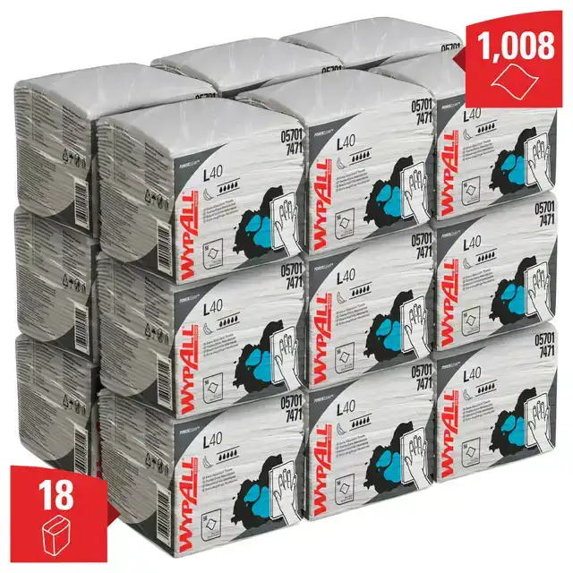 REINIGINGSDOEK WYPALL L40 1LAAGS 18X56