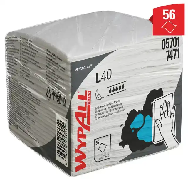 REINIGINGSDOEK WYPALL L40 1LAAGS 18X56