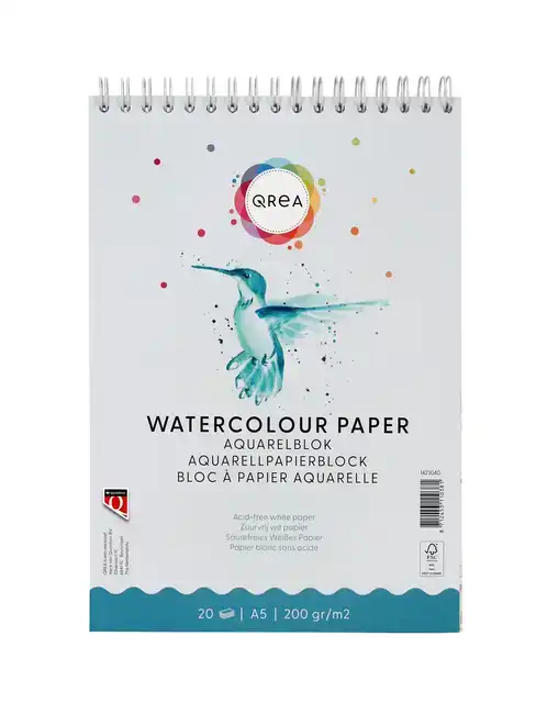 AQUARELBLOK QREA A5 20VEL 200GR SPIRAAL