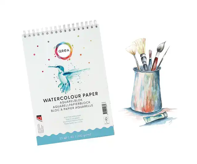 AQUARELBLOK QREA A5 20VEL 200GR SPIRAAL