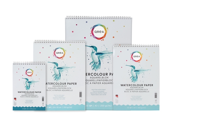 AQUARELBLOK QREA A3 20VEL 200GR SPIRAAL
