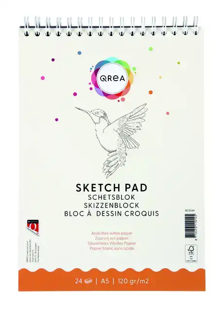 SCHETSBLOK QREA A5 24VEL 120GR SPIRAAL