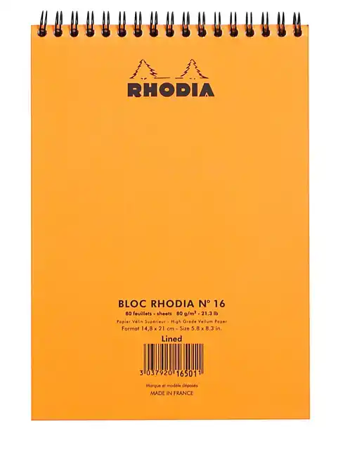 SPIRAALBLOK RHODIA A5 LIJN 160PAG 80GR