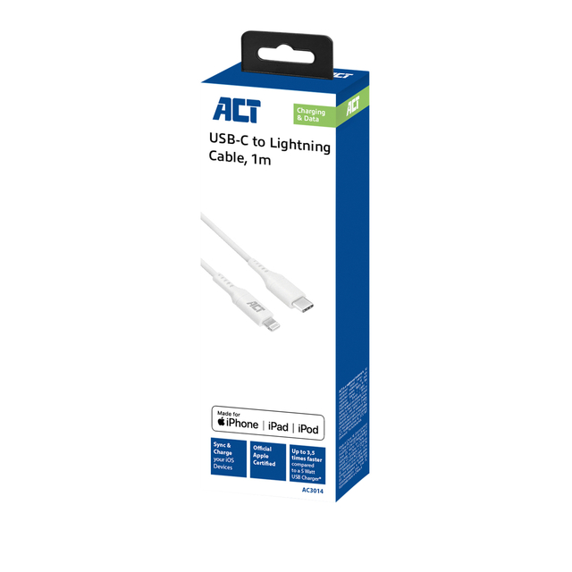 KABEL ACT USB-C NAAR LIGHTNING LAAD -EN