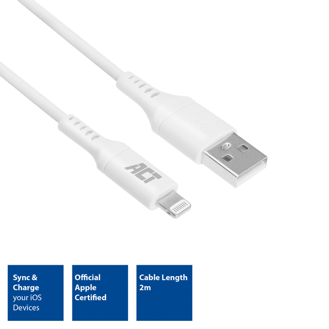 KABEL ACT USB 2.0 NAAR LIGHTNING LAAD