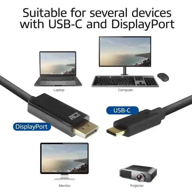 KABEL ACT USB-C NAAR DISPLAYPORT 60HZ 2