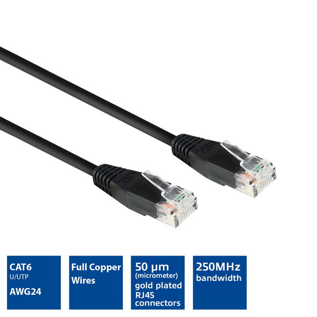 KABEL ACT CAT6 NETWORK KOPER 0.9 METER