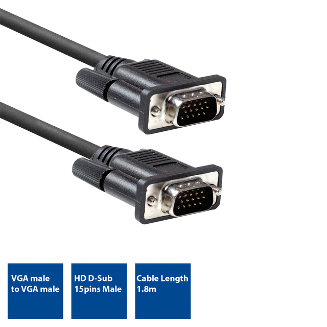 KABEL ACT VGA MONITOR 1.8 METER