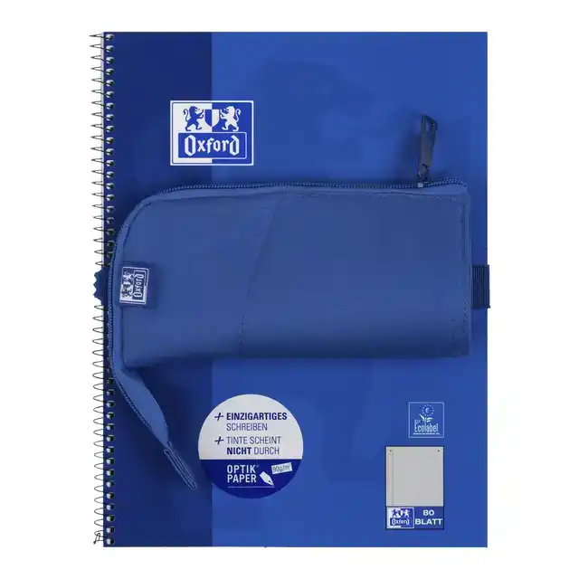 PENNENETUI OXFORD STAND-UP BLAUW