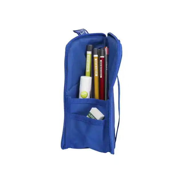 PENNENETUI OXFORD STAND-UP BLAUW