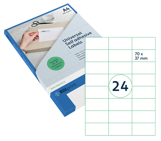 ETIKET RILLPRINT 70X37MM MAT