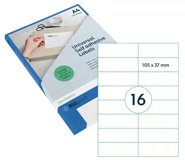 ETIKET RILLPRINT 105X37MM MAT