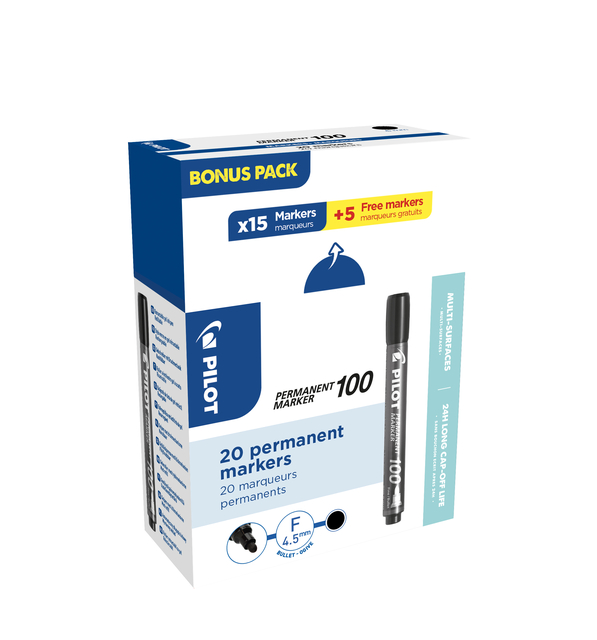 VILTSTIFT PILOT SCA-100 ROND F ZWART