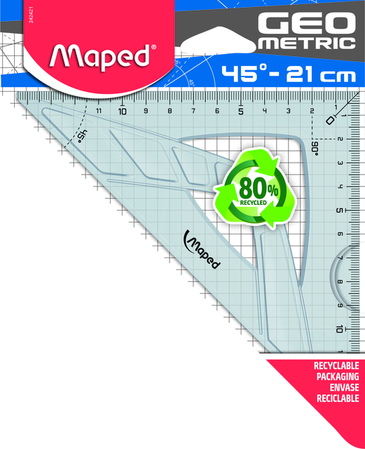 GEODRIEHOEK MAPED GEOMETRIC 21CM