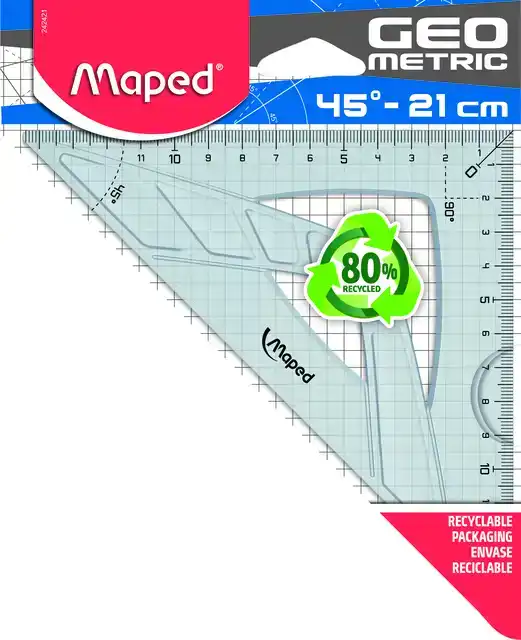 GEODRIEHOEK MAPED GEOMETRIC 21CM