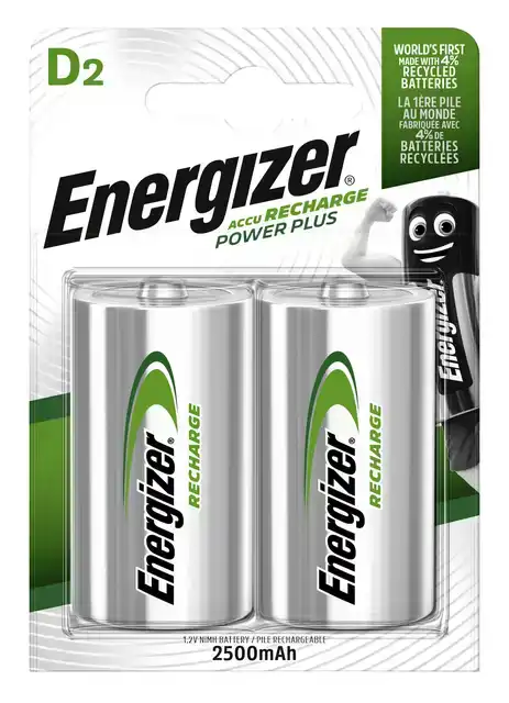 BATTERIJ OPLAADBAAR ENERGIZER D 2ST