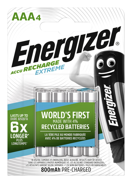 BATTERIJ OPLAADBAAR ENERGIZER AAA 4ST