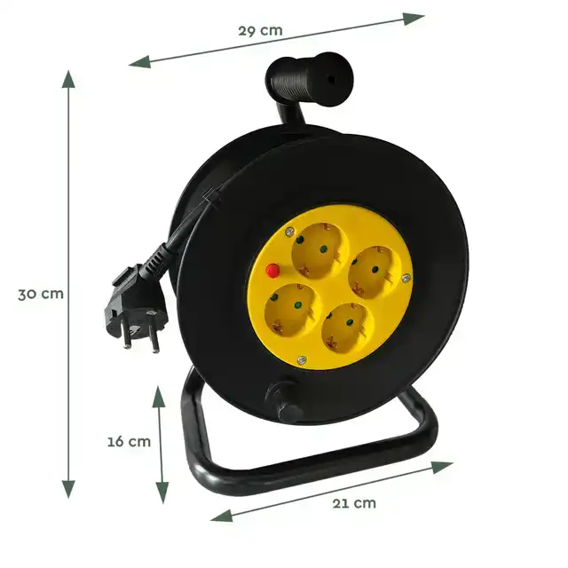 KABELHASPEL BRASQ PRO 4VDIG 10M ZWART