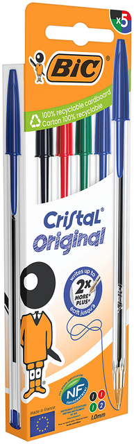BALPEN BIC CRISTAL M 5ST ASSORTI