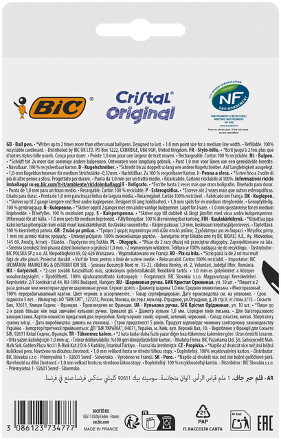 BALPEN BIC CRISTAL M 10ST ASSORTI