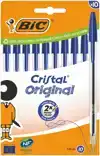 BALPEN BIC CRISTAL M 10ST BLAUW