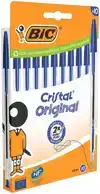 BALPEN BIC CRISTAL M 10ST BLAUW